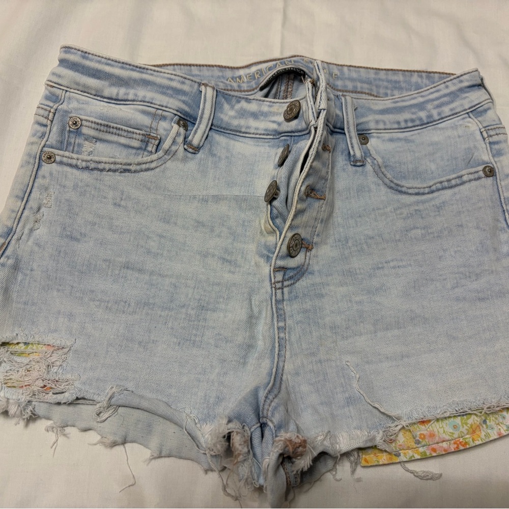Light Wash Denim Button-Fly Women’s Shorts
